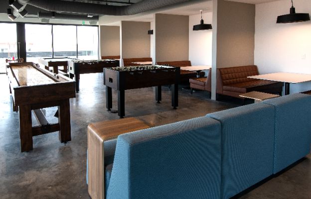 employee breakroom at cargill protein in downtown wichita, kansas
